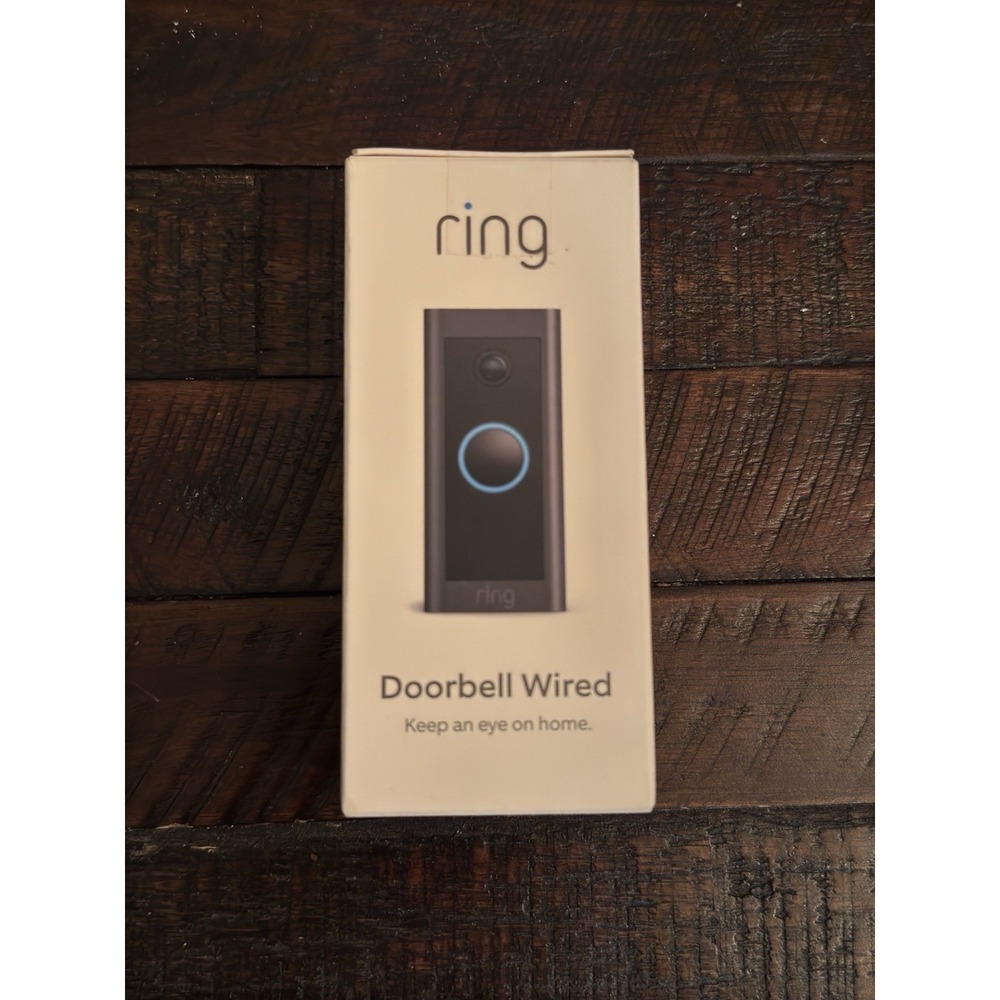 Ring Doorbell Wired Black 1080p HD Video Doorbell w/ Night Vision, Mic Alexa New